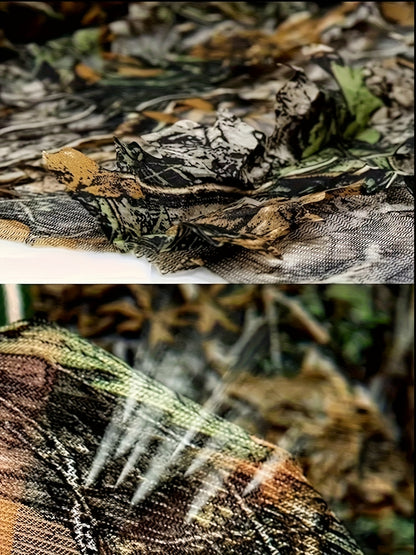 3D Maple Leaf Camouflage Suit, Survival Game, Net Hood, One Size Fits All Combat Costume, Camouflage Outfit, Very Suitable for Bird Watching, Hunting, Outdoor Activities, Lurking Games And Other Activities, S-XL Applicable