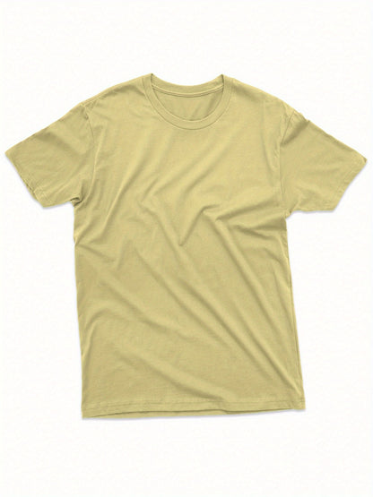 Men's Solid Color T-Shirt - Classic Neck Short Sleeve 079589