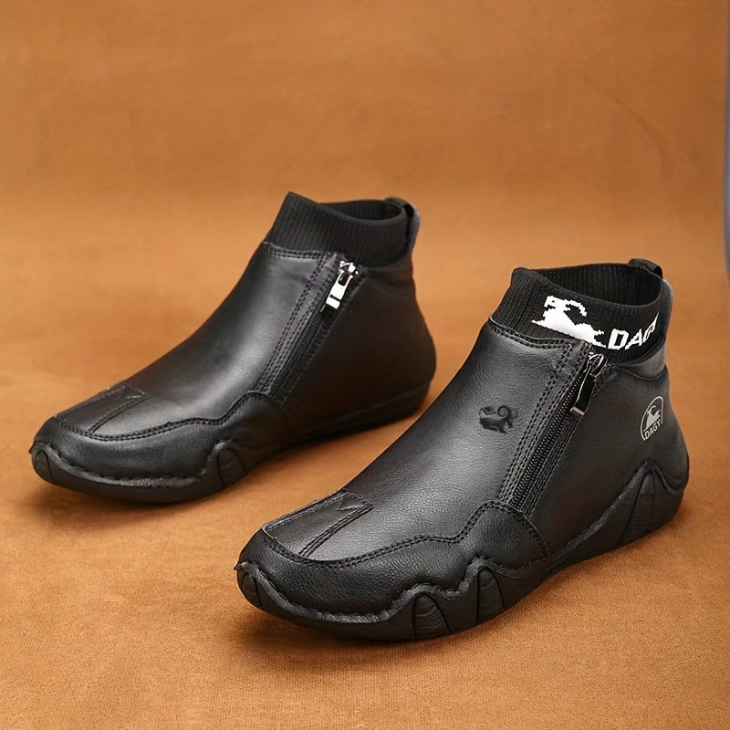 Cross-border Fashion Plus Velvet Men's Large Size Men's Shoes, High-top Wear-resistant Men's Boots, Outdoor Casual Shoes, Warm Shoes