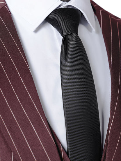 [New Men's 3pcs Suits] 3pcs New Men's Suits - Vertical Striped Suit Jackets, Vests, Pants - Two-button, Suitable for Weddings, Business Banquets, Parties, Daily Wear Valentines Gifts for Men