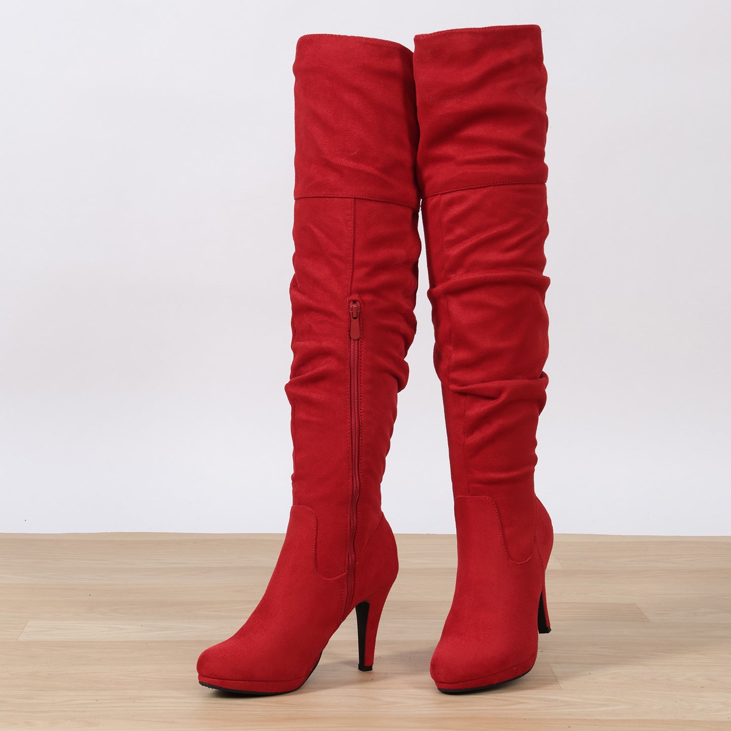 DREAM PAIRS Women's Black Thigh High Chunky Heel Platform Over The Knee Boots Size 9.5 M