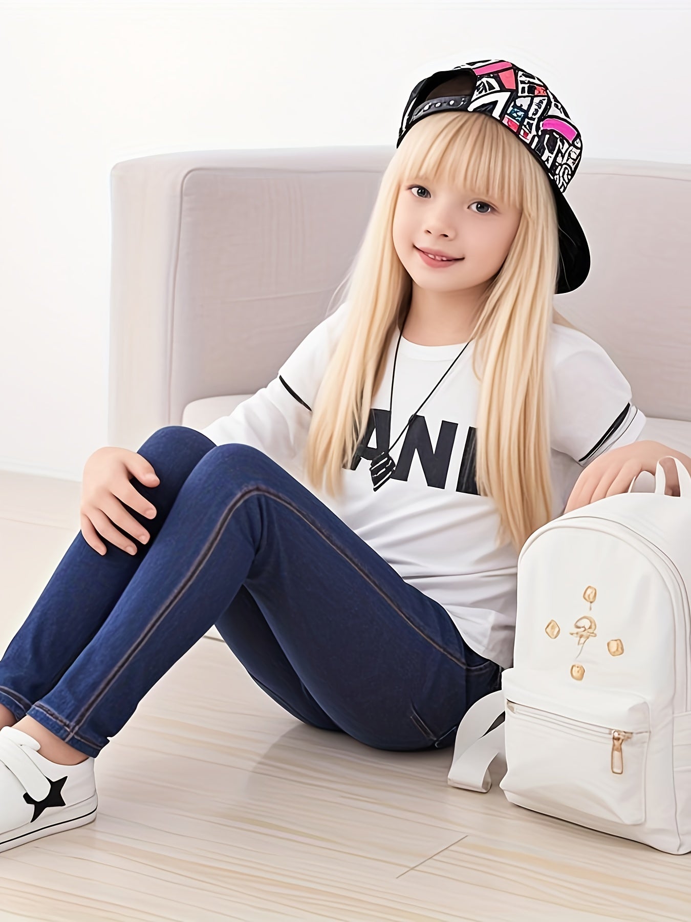 Stylish Girls' And Boys' Imitation Denim Leggings - Soft, Stretchy Cropped Pants with Pockets, Comfortable Casual Attire for Spring/Summer/Fall, Perfect Gift Idea, Perfect for Outdoor