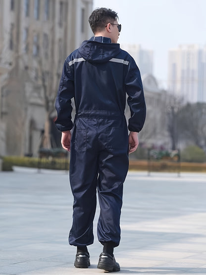 One-Piece Workwear Set with Multiple Zippered Pockets, Comfortable Fit, Machine Washable, And All-Season for Gardening, Post Office, And Auto Repair Shops
