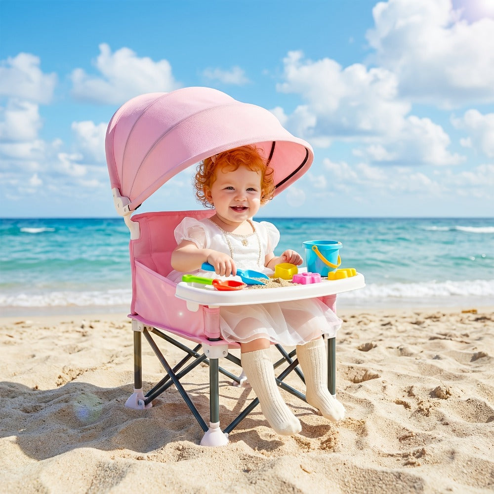 Portable Baby Booster Seat - Detachable Feeding Tray