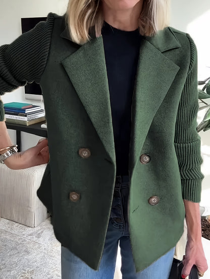 Women'S New Fashion Casual Double-Breasted Casual Strip Long-Sleeved Suit Jacket