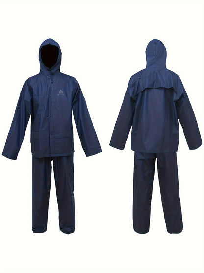 Ultra-Lite Rain Coat with Pants for Men Women Waterproof Rain Suit for All Sports, Reusable, Portable, Waterproof, Breathable, Dependable Wet Weather Protection, for Cycling, Fishing, Running, Hiking, Camping(Navy), Father's Day Gift