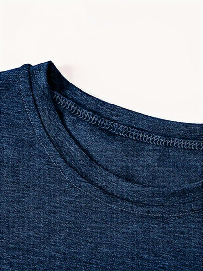 [Casual Loose Top] Cross-Border European and American Women's Fashion Round Neck Long Sleeve Casual Loose Top Base T-Shirt