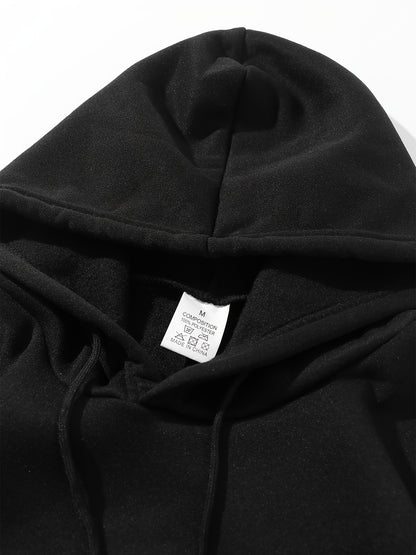 3pcs Men's Thick Hooded Sweatshirts in Solid Color - Casual & Sporty Pullover Hoodies, Long Sleeve, Loose Fit, Machine Washable for Fall & Winter