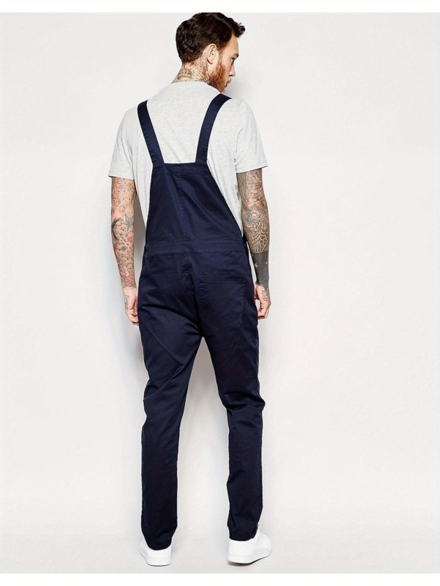 Men'S Denim Bib Overalls, Slim Fit Medium Weight Work Trousers With Adjustable Straps & Tool Pockets, Reinforced Durable Pants For Construction Gardening Mechanical Work, US Sizes S-XXXL.Slim Fit: Recommended To Take One Size Larger Than Normal.