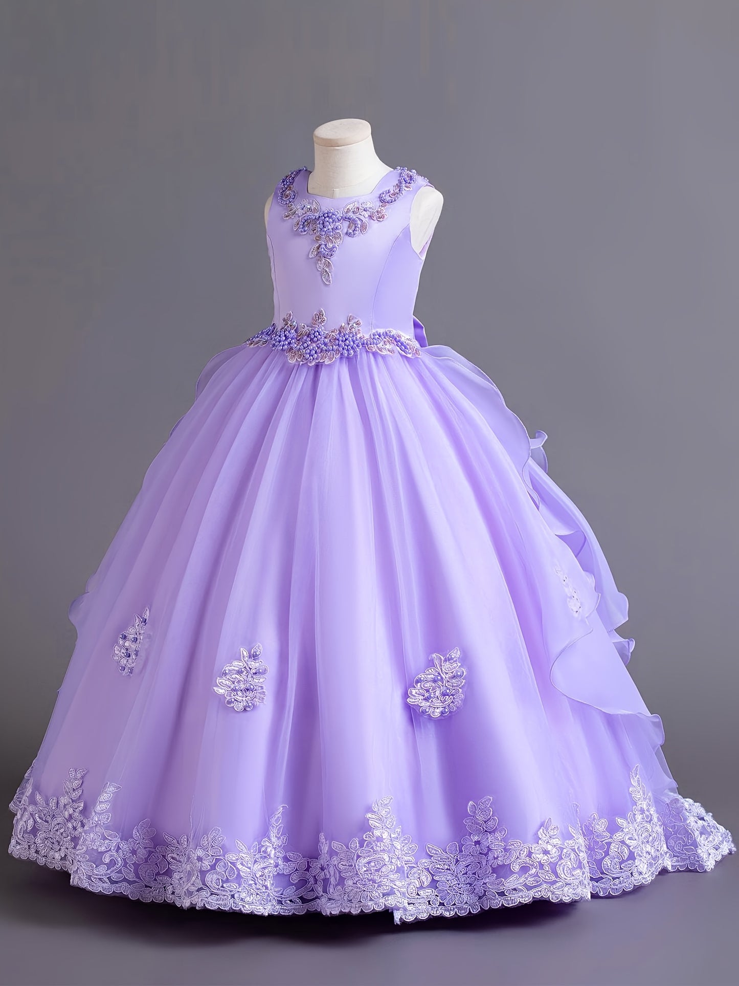 (Size Is Slightly Larger, Recommended To Purchase One Size Smaller Than Usual) Flower Dress Princess Puffy Tulle Dresses Bridesmaid Wedding Communion Birthday Party Pageant Maxi Prom Gown For Kids