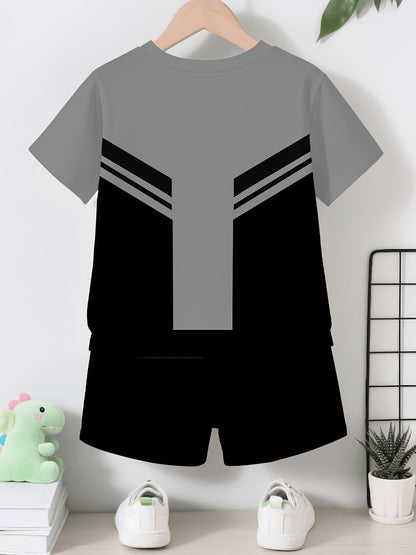 Baby Boy Graphic Outfit Set - Short Sleeve Summer
