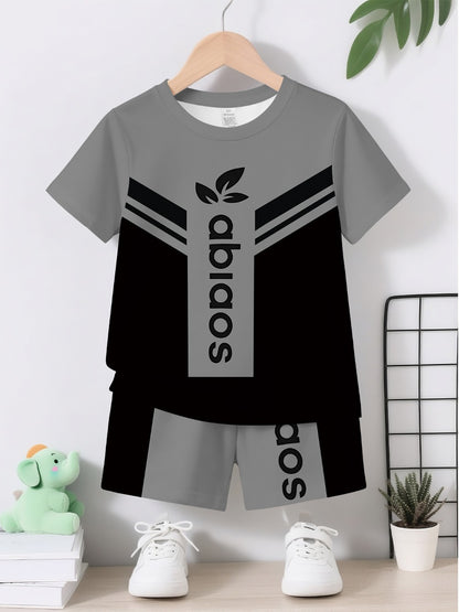 Baby Boy Graphic Outfit Set - Short Sleeve Summer