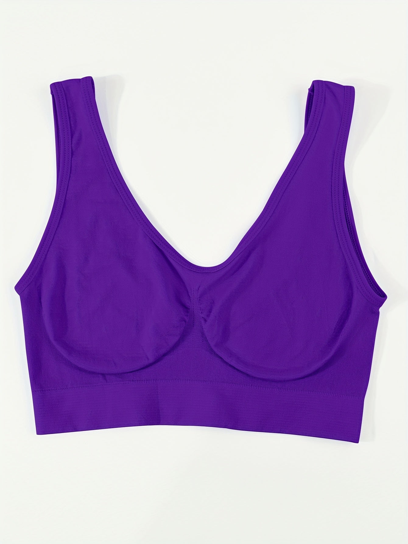 5pcs Set Of Women's Non Padded Underwear, Comfortable Single-layer Seamless Sports Bra, Women's Yoga Vest Style Underwear