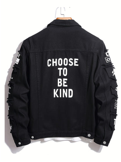 Men's Relaxed Denim Single-Breasted Jacket