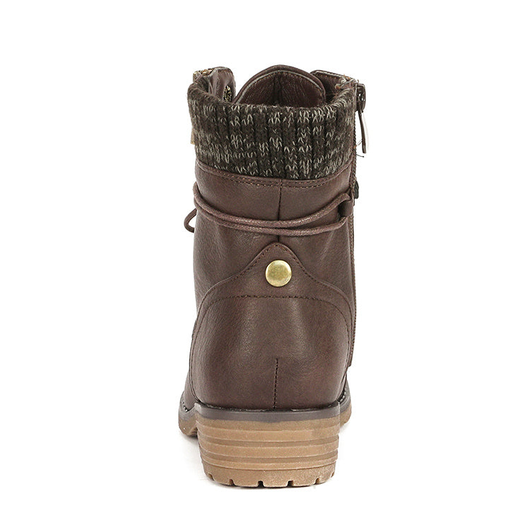 Women's Lace Up Combat boots Winter Warm Ankle Booties Short Boot
