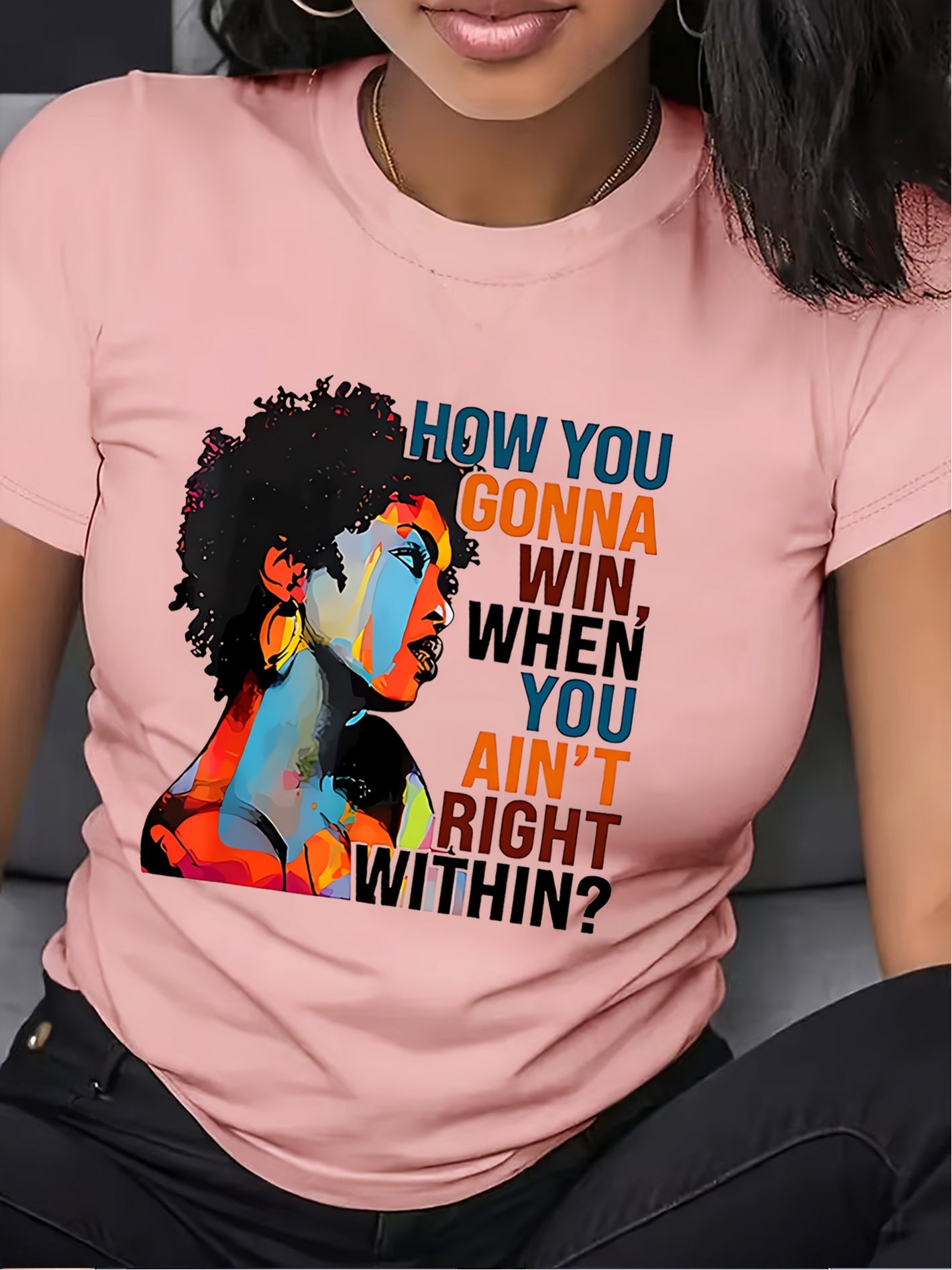 Colorful Graphic Print Casual Round Neck Women'S Short Sleeve Top | Spring/Summer/Fall Season, Crew Neck, Short Sleeve, Pullover Style