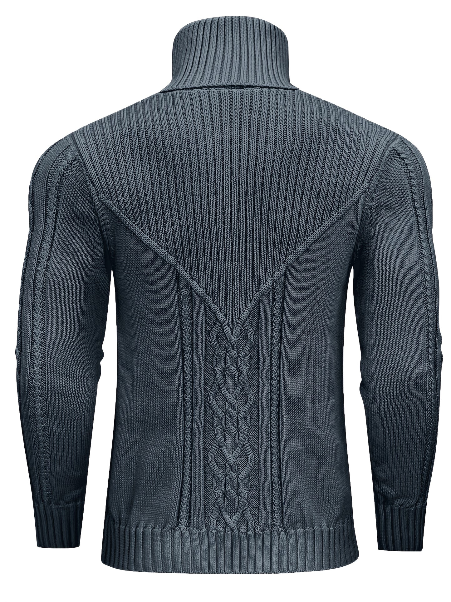 Men's Mature Casual Vintage Twisted Turtleneck Knit Pullover