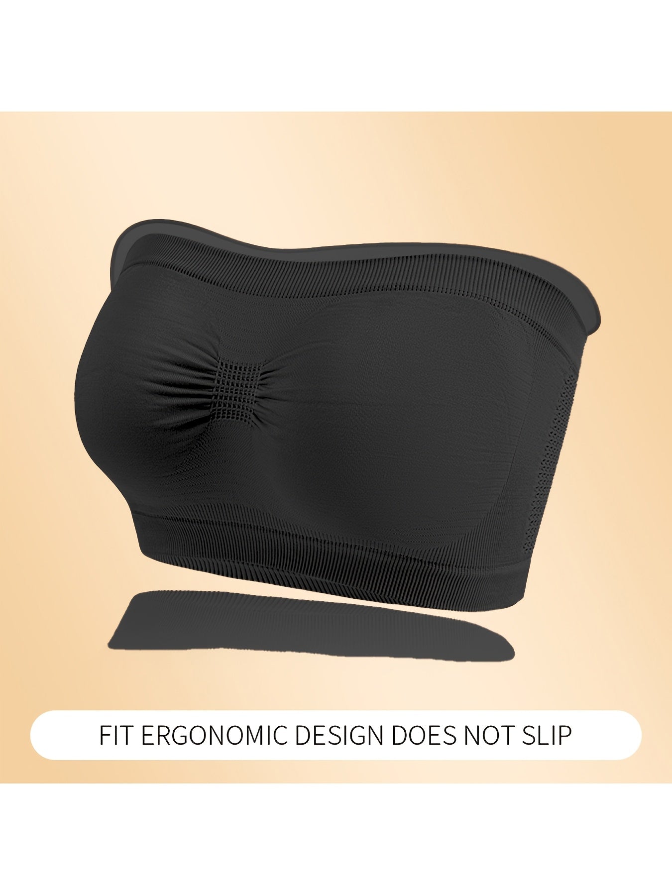 5-Pack Women'S Strapless Push Up Bandeau Bra - Seamless Wireless Stretchy No-Show Solid Color, Cropped Breathable Comfort Bra for Daily Layering & Casual Wear