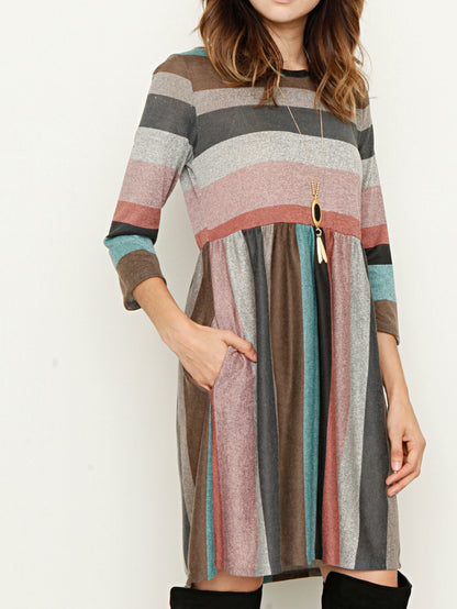 Light Grey Polyester Ruffle Tiered Dress - product view 49