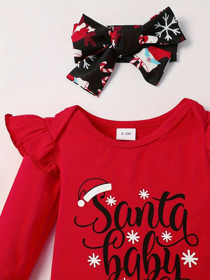 MINKIDFASHION Baby Girls Green Christmas Mesh Dress New Born Santa Baby Romper And Skirt Outfit, for Outdoor