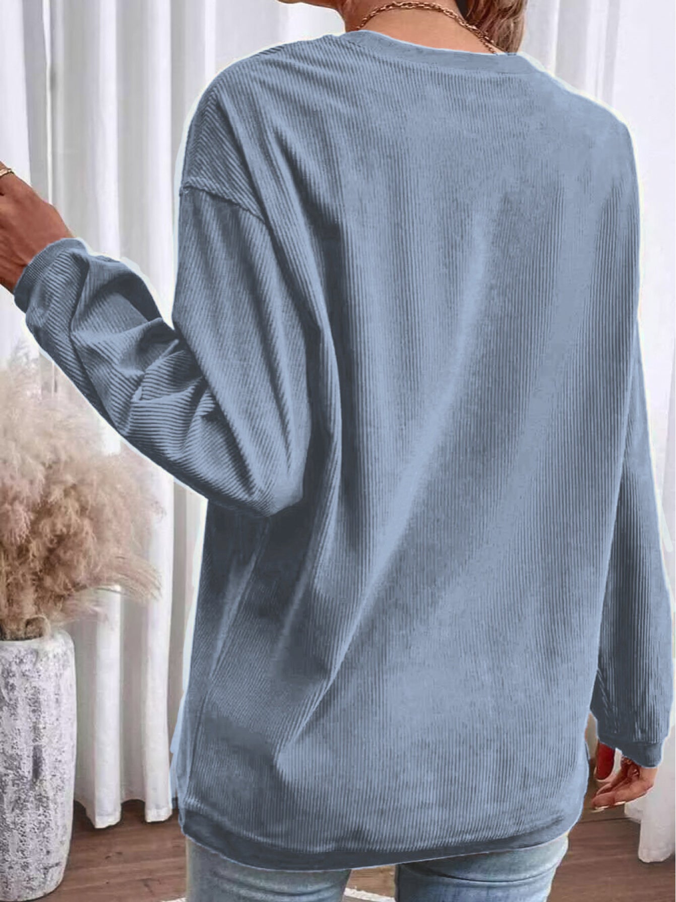 Women's Pink Lace Long-Sleeve Sweatshirt - product view 22