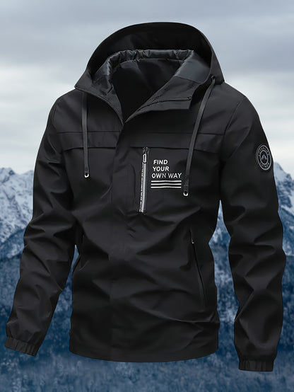 Men'S Sturdy Alpine Jacket - Premium Wind-Resistant Mountaineering Coat Featuring a Hood And Zippered Pockets - White Outdoor Skiing, Hiking, Snowboarding Windproof Parka - Washable Winter Jacket, Adventure Gear, Long-Lasting Quality