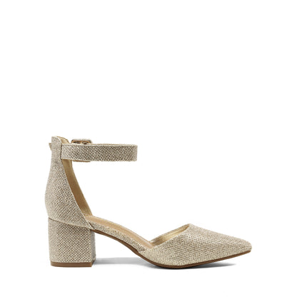 Pointed Toe Low Chunky Heels Pump Shoes Women Pumps with Ankle Strap