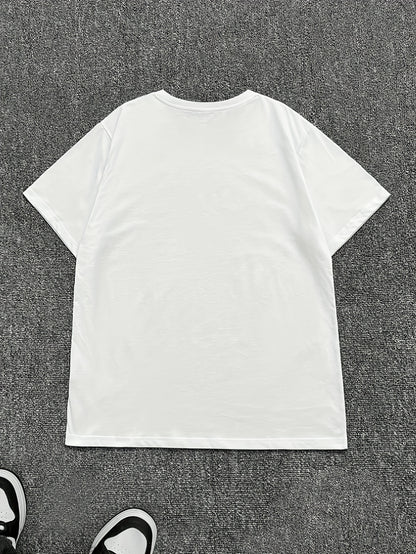 Men'S Graphic Print T-Shirt, Breathable And Moisture-Wicking, Machine Washable And Easy Care, Casual Round Neck, Shipped from Local Warehouse, Medium Stretch, Short-Sleeved Summer Top, Fashionable And Versatile