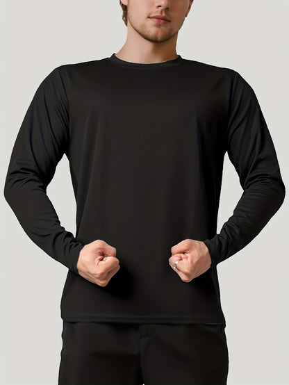 Men's 5-Pack Quick-Dry Long Sleeve Shirts - Breathable Mesh Fabric