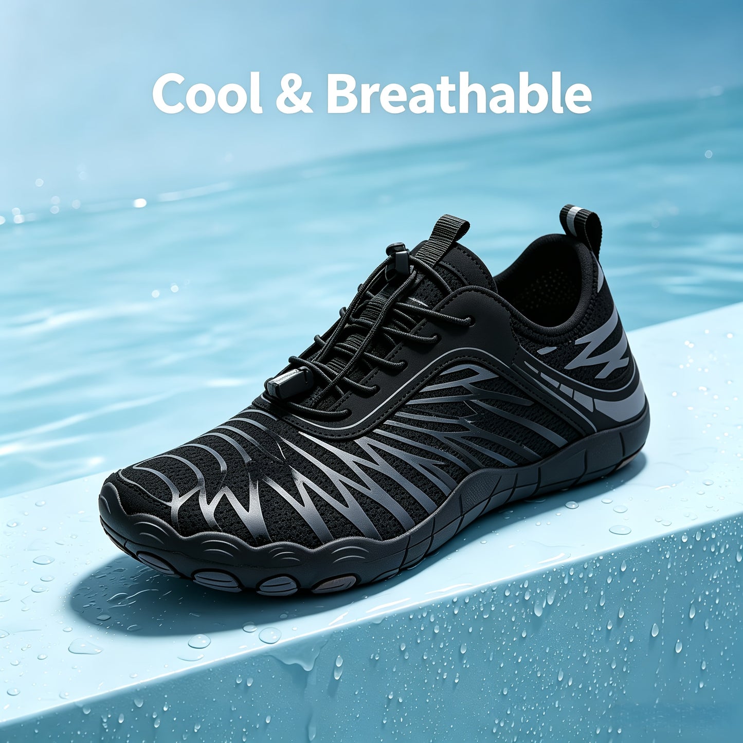 Women's Sneakers: Quick-Dry Lightweight Wading Shoe, Breathable Striped Aqua Shoes for All-Season Outdoor Lace Up Casual Shoes, Breathable Fabric Beach Shoes, Fitness Sneakers Water Shoes for Women