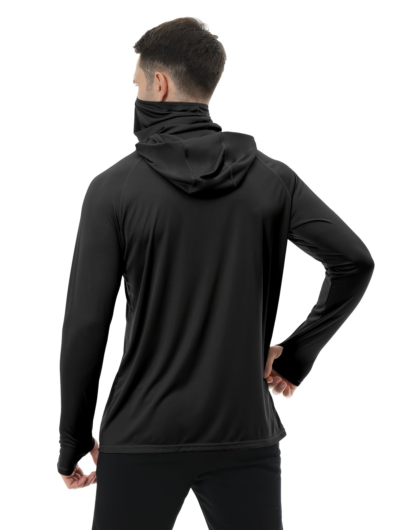 6pcs Men's Fashion Hoodie Set with Built-in Mask Trendy Style Lightweight Comfort, Quick-Dry Breathable 2026 Valentine's Day Gift