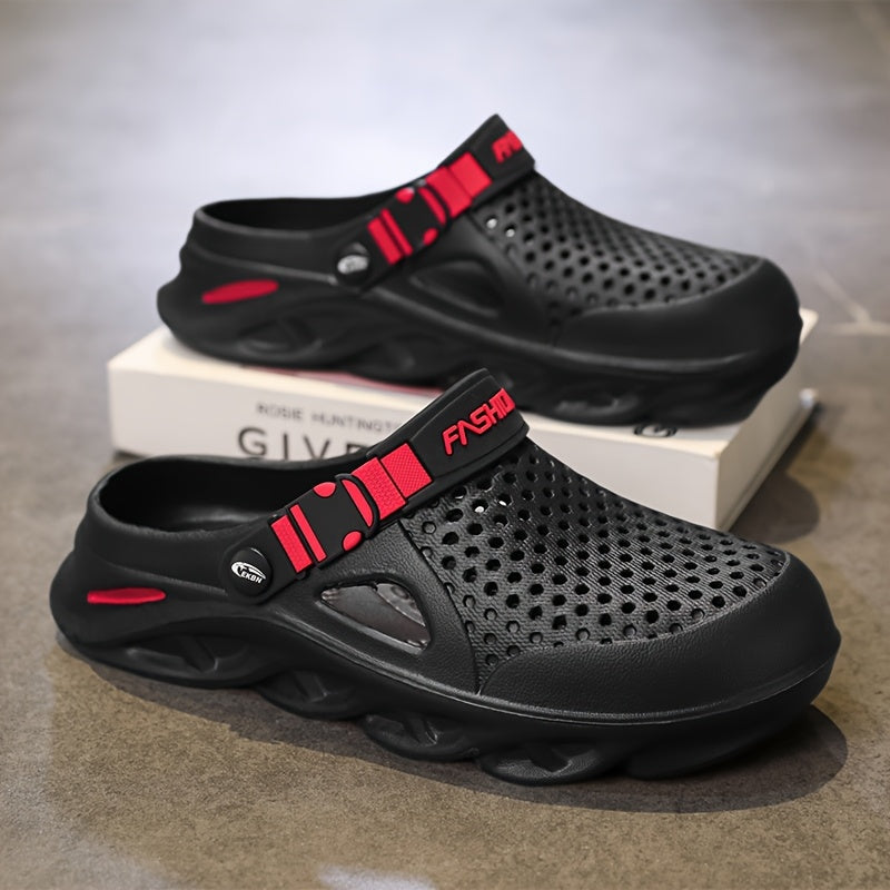 Men's Clogs, New Summer Non-Slip Thick-Soled Wrap-Round-Toe Beach Shoes, Trendy Unisex Outdoor Slippers for Men's Outdoor Wear