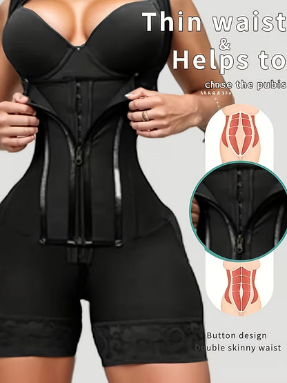 Women's Postpartum Shapewear Suitable for Pregnancy Belly, Tummy Control Corset with Bust Support & High Compression, Zipper & Hook Closure Bodysuit for Prenatal and Postpartum Care