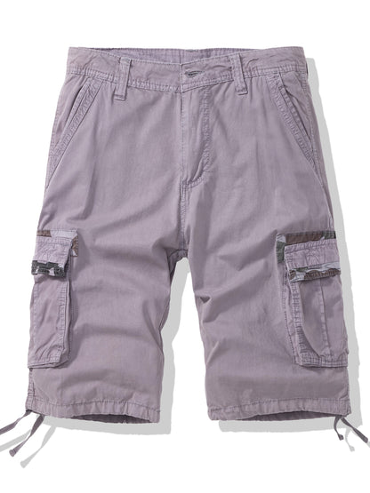 Plus-Size Men'S Outdoor Washing Multi-Pocket Tooling Tactical Shorts with Drawstring to Leave a Pocket Suitable for Outdoor Activities Such As Mountaineering And Camping, Plus Size