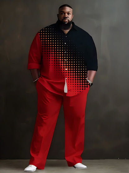 Men's Shirt and Pants Set - Letter Print Everyday Style