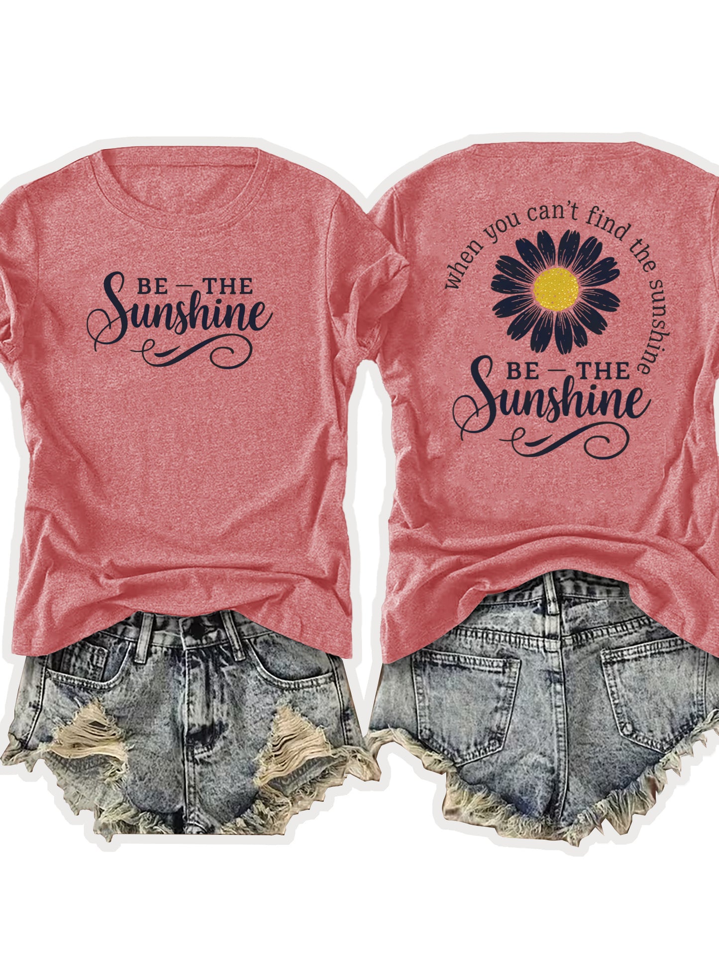 Women'S Casual Sports T-Shirt | Lightweight & Breathable European Summer Round-Neck Tee With Uplifting 'Be The Sunshine' Print - Ideal For Spring/Summer And Perfect For Various Occasions