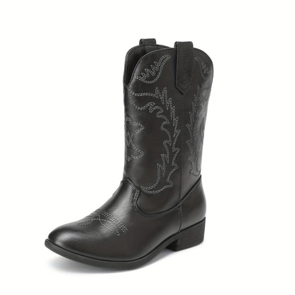 DREAM PAIRS KIDS Cowgirl Cowboy Western Boots Boys And Girls Mid Calf Riding Shoes Little Kid/Big Kid