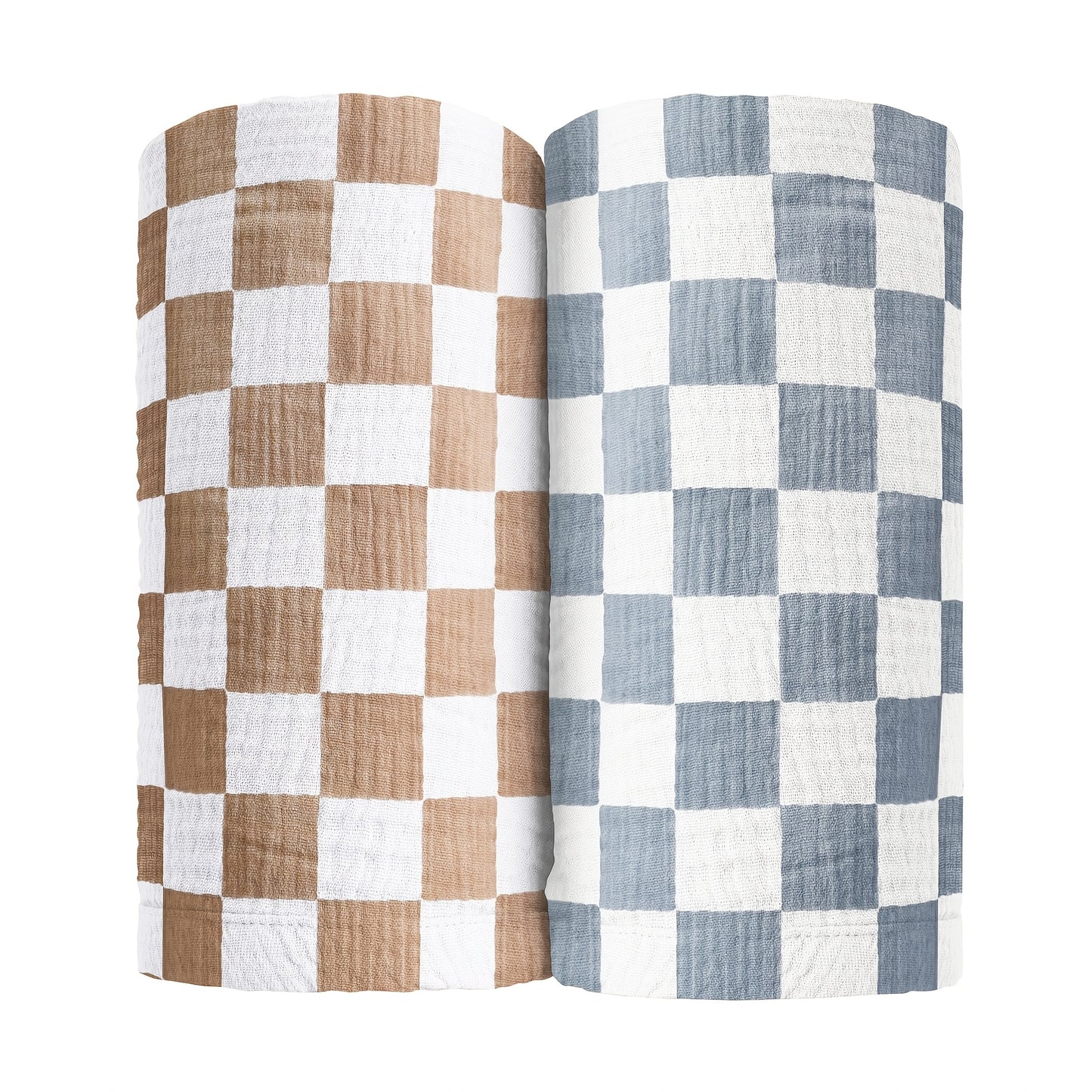 Ultra Soft Checkered Muslin Baby Blanket Pack of 2 Blankets for Babies And Toddlers Boys Newborn 40 X 40 Inches