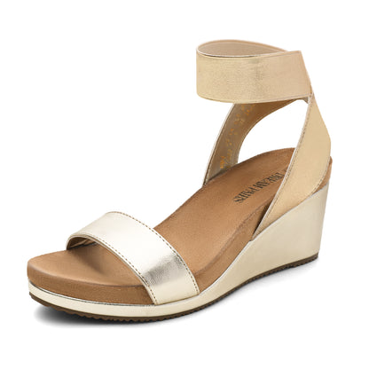 Womens Open Toe Elastic Ankle Strap Platform Wedge Sandal Summer Shoes, Stable Durable, Comfy Soft, Simple Chic, Casual, for party, dance, shopping, walk, office, beach