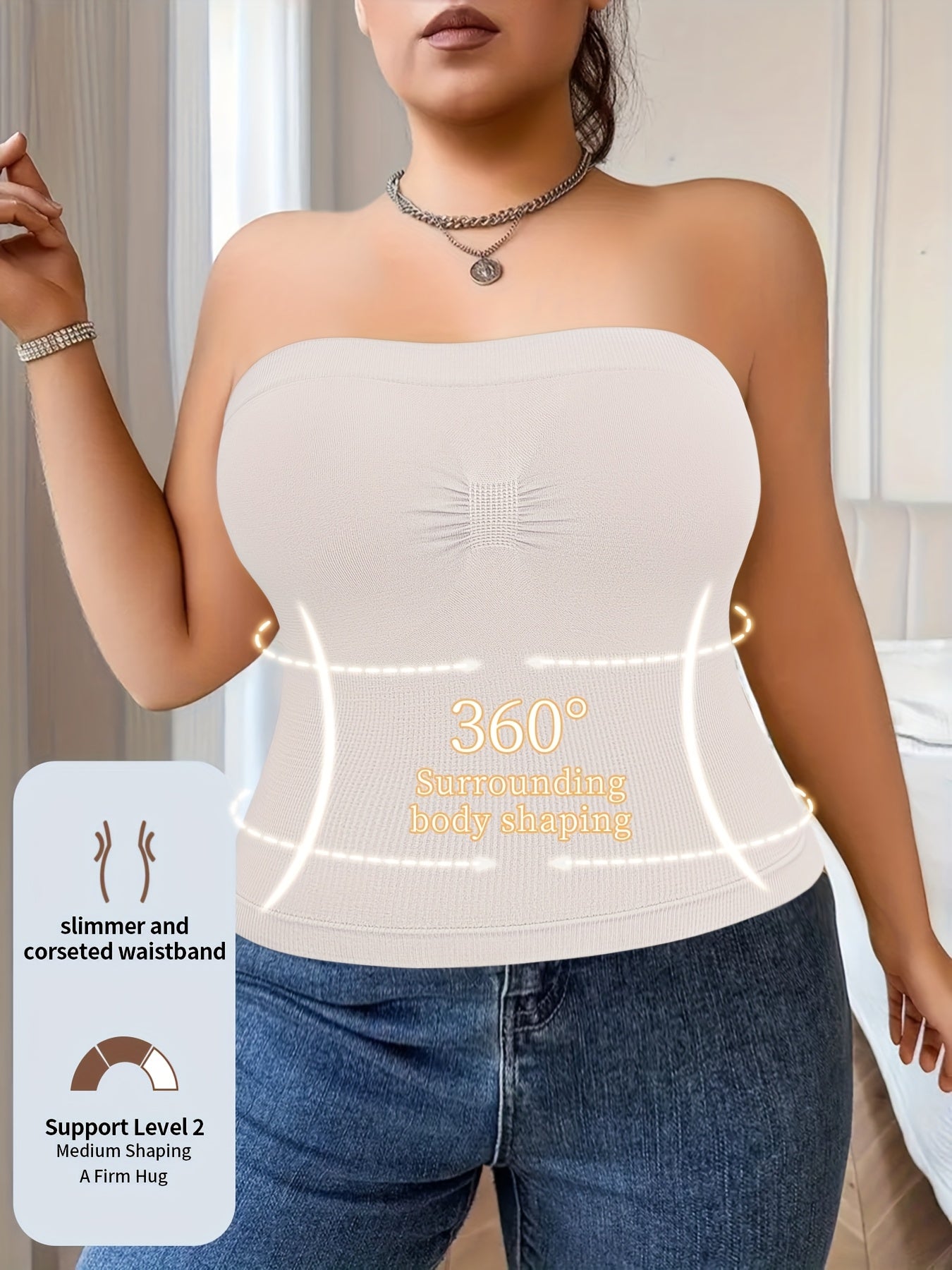 Plus-Size Tummy Control Bodysuit for Women - Comfortable, Breathable Shapewear