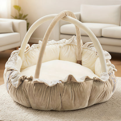 5-in-1 Thick & Plush Baby Gym, Baby Mats for Floor, Tummy Time Mat, Cat Bed, Dog Bed, Convertible Stage-Based Developmental From Baby to Toddler, Ball Pit, Pet Cushion Cloudico