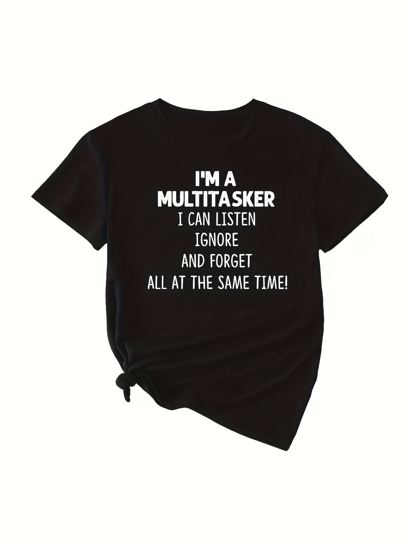 Letter Print Crew Neck T-shirt, Casual Short Sleeve Top For Spring & Summer, Women's Clothing