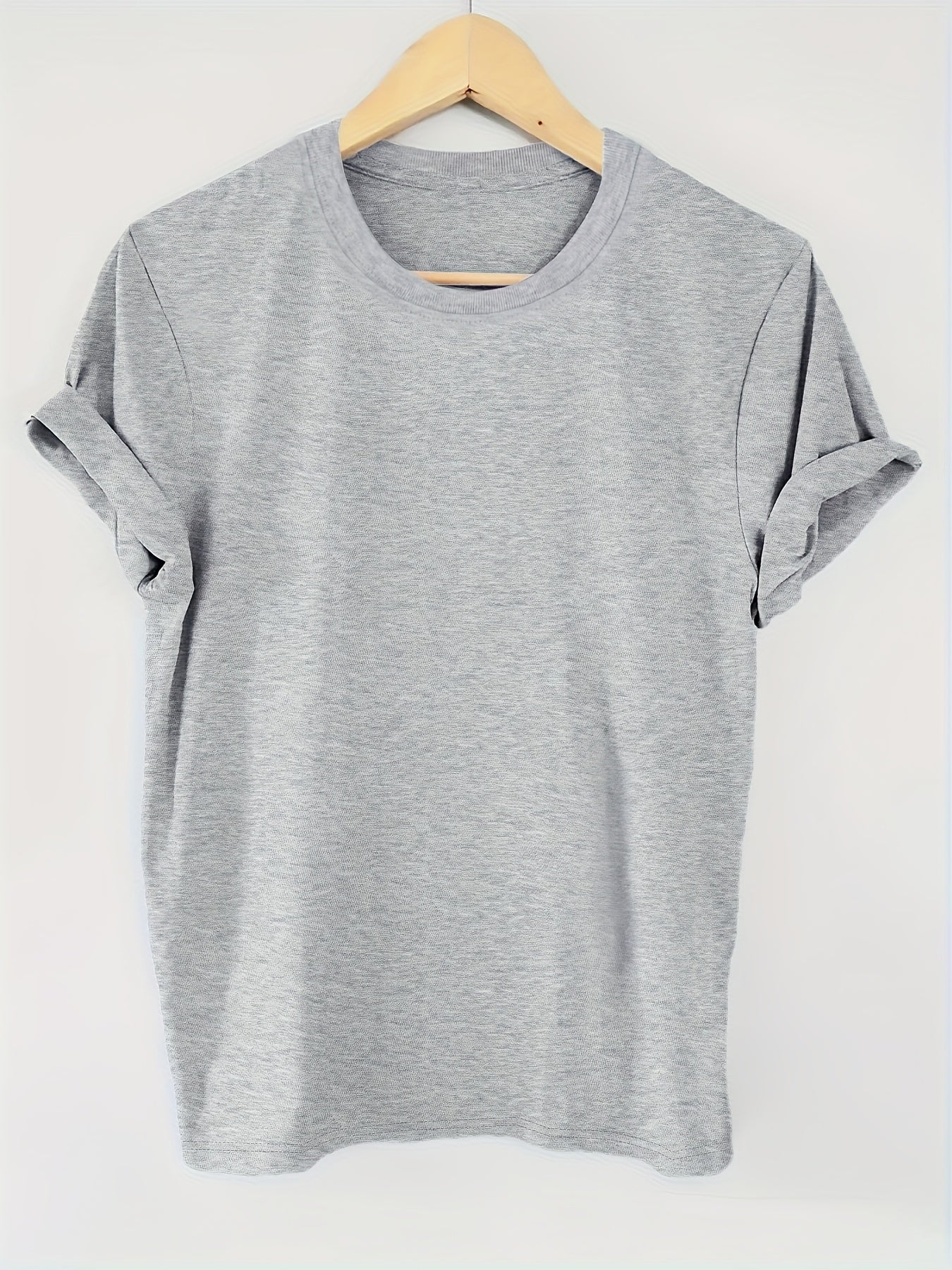 3pcs Pack Solid Color 100% T-Shirt, Summer And Spring Short Sleeve Crew Neck Casual Top, Women'S Clothing