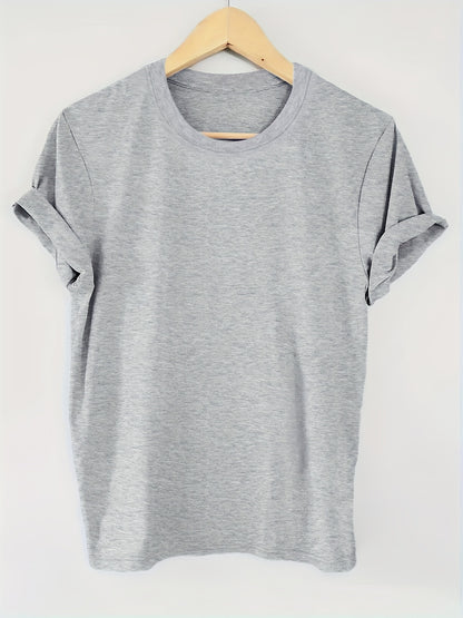 3pcs Pack Solid Color 100% T-Shirt, Summer And Spring Short Sleeve Crew Neck Casual Top, Women'S Clothing