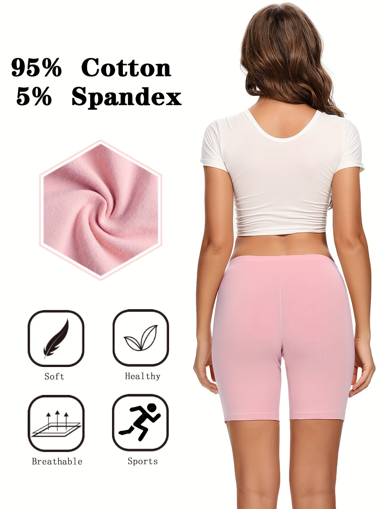 Molasus Womens Cotton Boxer Shorts Underwear Anti Chafing Bike Shorts Pack of 4