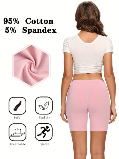 Molasus Womens Cotton Boxer Shorts Underwear Anti Chafing Bike Shorts Pack of 4