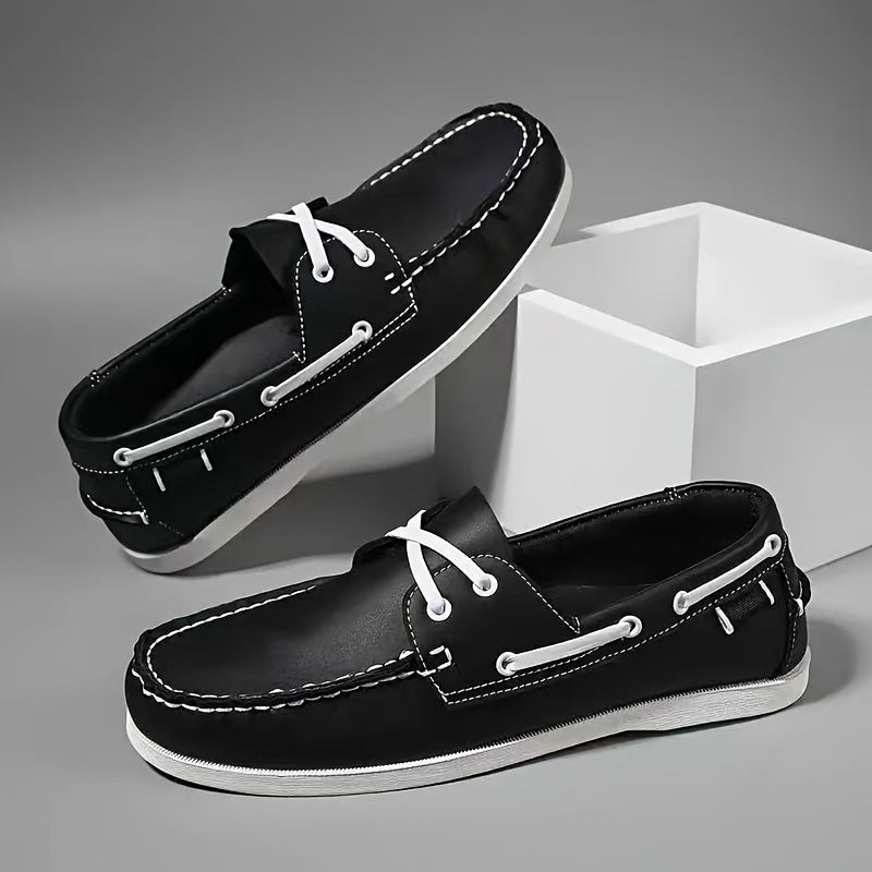 Men's Stylish Color Block Loafers, Comfortable Retro Soft-Soled Sneakers