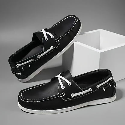 Men's Stylish Color Block Loafers, Comfortable Retro Soft-Soled Sneakers