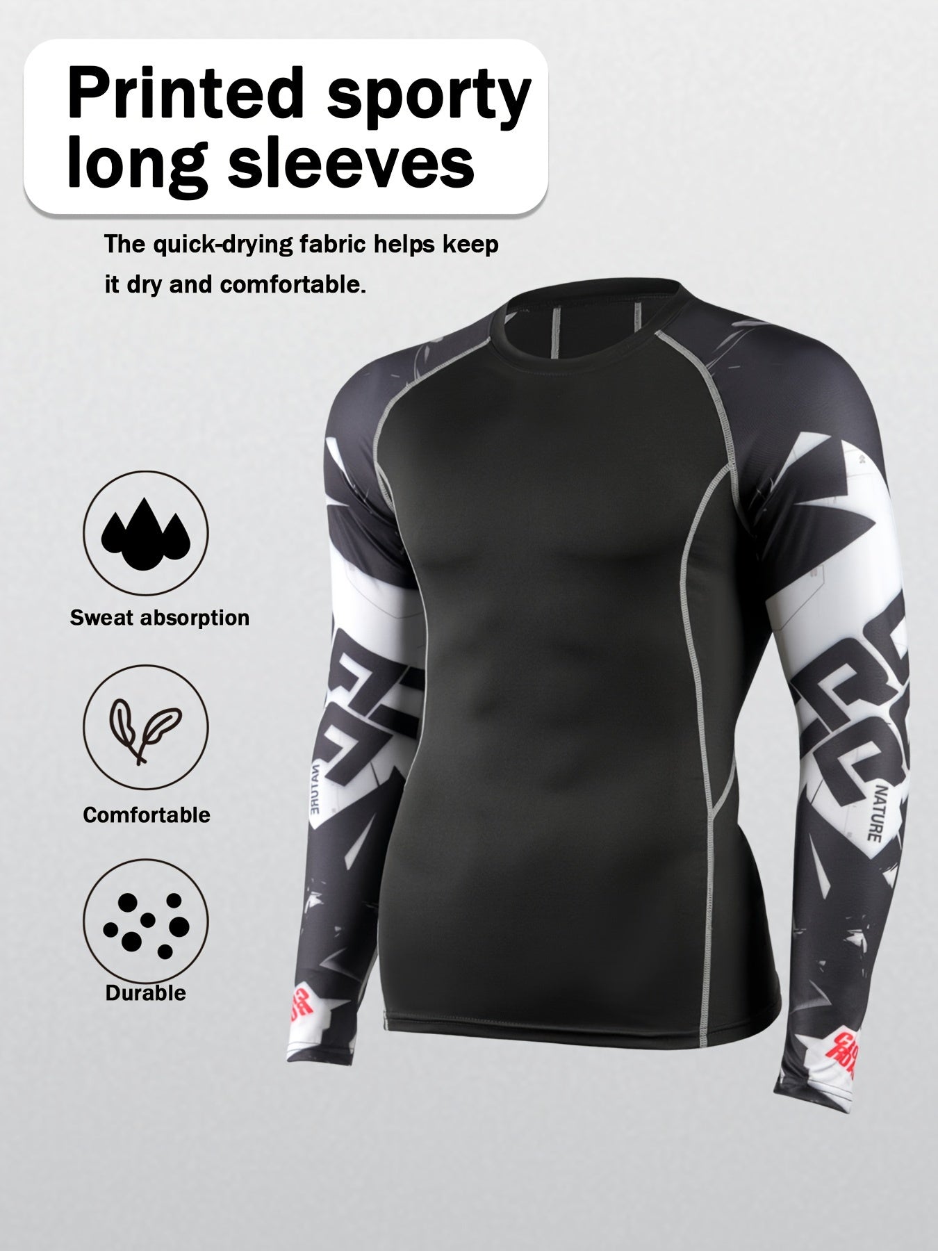 2pcs Men's Sports Compression Long-sleeve And Long Pants Suit, Breathable, Skin-friendly, Soft, Suitable for Outdoor Leisure Sports And Fitness And Other Items, Suitable for All Seasons, Comfortable, Lightweight And Close to The Body Sportswear