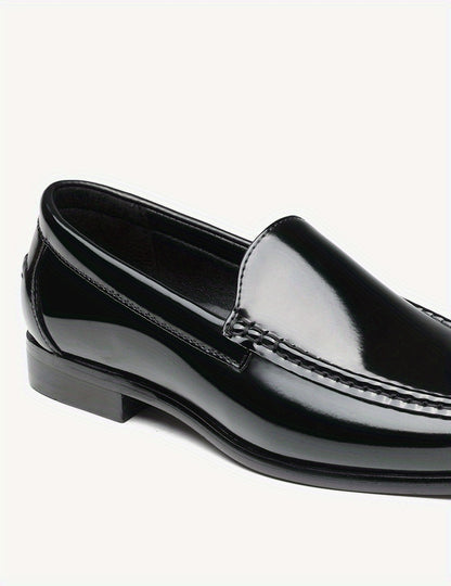 Men's Business Formal Office British Style Slip-on Loafers, One-step Lazy Shoes, Comfortable and Wear-resistant Rubber Sole Casual Shoes.